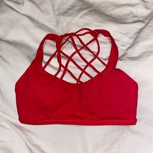 lululemon sports bra hot neon pink